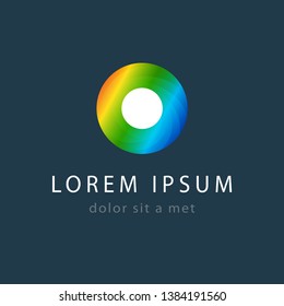 Creative circle logo template, modern geometric colored symbol. Logotype design, abstract icon