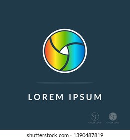 Creative circle logo template, modern geometric colored symbol. Abstract icon for your company