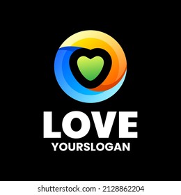 creative circle love colorful logo design