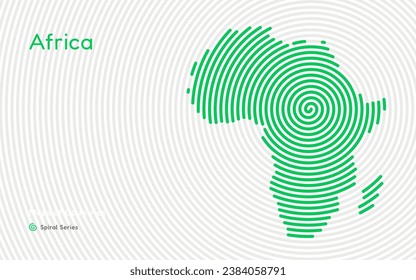 Creative circle map of Africa. Political map. Spiral fingerprint series