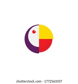 vector de logotipo de cabeza de loros de círculo creativo