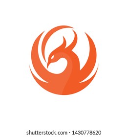 creative circle phoenix bird logo design