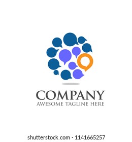 creative circle speech bubbles vector logo concept