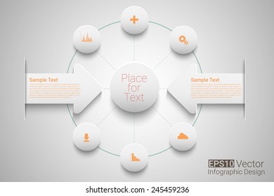 Creative circles with arrows for infographic. Template for timeline , graph, presentation and chart. Business concept with options. Eps10 vector for your design