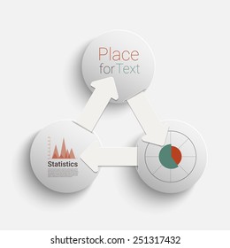 Creative circles with arrows for infographic. Template for timeline , graph, presentation and chart. Business concept with options. Eps10 vector for your design