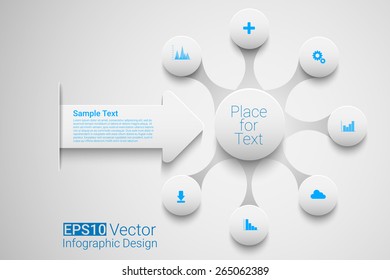 Creative circles with arrows for infographic. Template for timeline , graph, presentation and chart. Business concept with options. Eps10 vector for your design