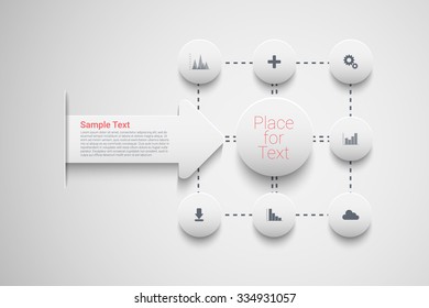 Creative circles with arrows for infographic. Template for timeline , graph, presentation and chart. Business concept with options. Eps10 vector for your design