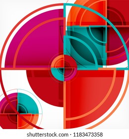 Color de fondo abstracto geométrico de círculos creativos con efecto 3d, plantilla de moda vectorial