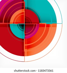 Color de fondo abstracto geométrico de círculos creativos con efecto 3d, plantilla de moda vectorial