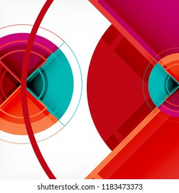 Creative circles geometric abstract background with 3d effect, vector trendy template