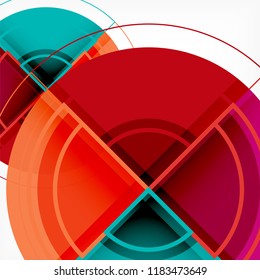 Creative circles geometric abstract background with 3d effect, vector trendy template