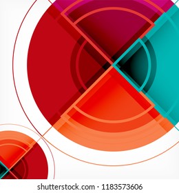 Kreative Kreise geometrischer abstrakter Hintergrund mit 3D-Effekt, Vektorgrafik-Trendvorlage