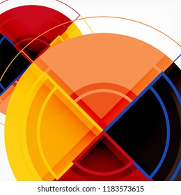 Creative circles geometric abstract background with 3d effect, vector trendy template