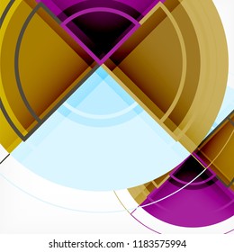 Creative circles geometric abstract background with 3d effect, vector trendy template