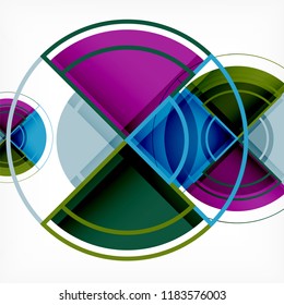 Color de fondo abstracto geométrico de círculos creativos con efecto 3d, plantilla de moda vectorial