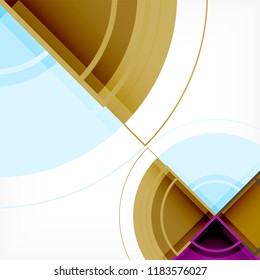 Creative circles geometric abstract background with 3d effect, vector trendy template