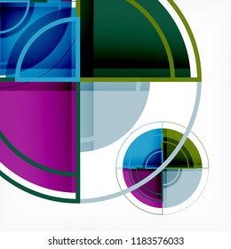 Color de fondo abstracto geométrico de círculos creativos con efecto 3d, plantilla de moda vectorial