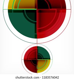 Creative circles geometric abstract background with 3d effect, vector trendy template