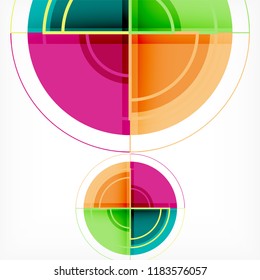 Creative circles geometric abstract background with 3d effect, vector trendy template