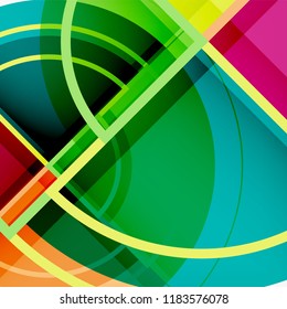 Creative circles geometric abstract background with 3d effect, vector trendy template