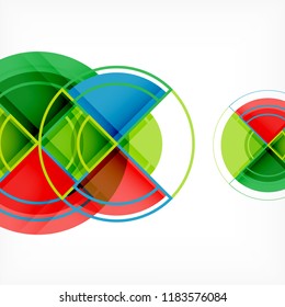 Color de fondo abstracto geométrico de círculos creativos con efecto 3d, plantilla de moda vectorial
