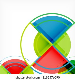 Color de fondo abstracto geométrico de círculos creativos con efecto 3d, plantilla de moda vectorial