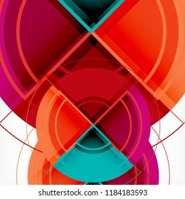 Color de fondo abstracto geométrico de círculos creativos con efecto 3d, plantilla de moda vectorial