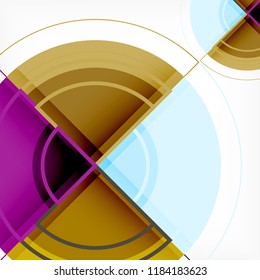 Color de fondo abstracto geométrico de círculos creativos con efecto 3d, plantilla de moda vectorial