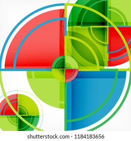 Color de fondo abstracto geométrico de círculos creativos con efecto 3d, plantilla de moda vectorial