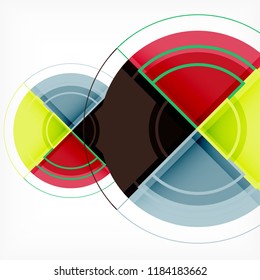 Creative circles geometric abstract background with 3d effect, vector trendy template