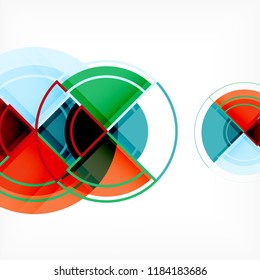 Color de fondo abstracto geométrico de círculos creativos con efecto 3d, plantilla de moda vectorial