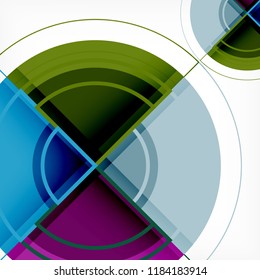 Creative circles geometric abstract background with 3d effect, vector trendy template