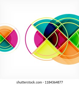 Creative circles geometric abstract background with 3d effect, vector trendy template