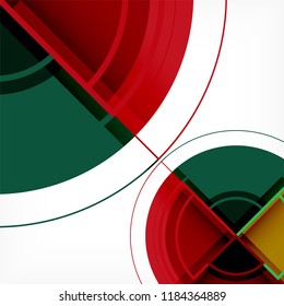 Creative circles geometric abstract background with 3d effect, vector trendy template