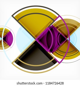 Creative circles geometric abstract background with 3d effect, vector trendy template