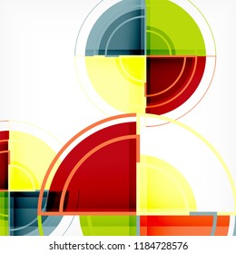 Creative circles geometric abstract background with 3d effect, vector trendy template