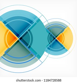 Fundo abstrato geométrico círculos criativos com efeito 3d, modelo de moda vetor