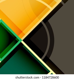Creative circles geometric abstract background with 3d effect, vector trendy template