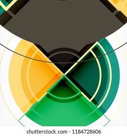 Creative circles geometric abstract background with 3d effect, vector trendy template