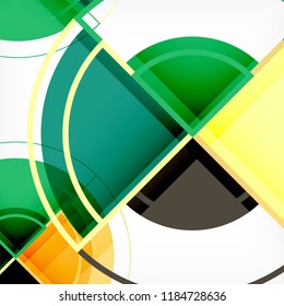Creative circles geometric abstract background with 3d effect, vector trendy template