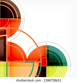Creative circles geometric abstract background with 3d effect, vector trendy template