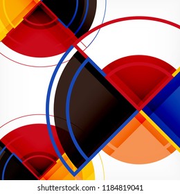 Creative circles geometric abstract background with 3d effect, vector trendy template