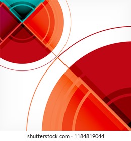 Creative circles geometric abstract background with 3d effect, vector trendy template