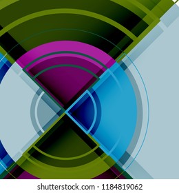 Creative circles geometric abstract background with 3d effect, vector trendy template