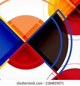 Color de fondo abstracto geométrico de círculos creativos con efecto 3d, plantilla de moda vectorial