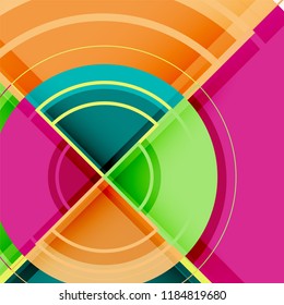 Creative circles geometric abstract background with 3d effect, vector trendy template