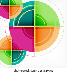 Color de fondo abstracto geométrico de círculos creativos con efecto 3d, plantilla de moda vectorial