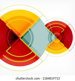 Creative circles geometric abstract background with 3d effect, vector trendy template