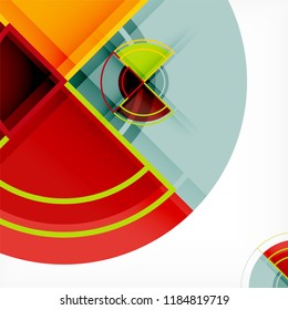 Creative circles geometric abstract background with 3d effect, vector trendy template