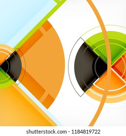 Creative circles geometric abstract background with 3d effect, vector trendy template
